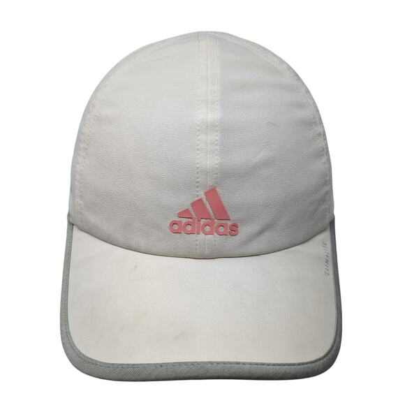 Adidas Strapback Baseball Cap White One Size Adjustable Lightweight 6 Panel - Picture 1 of 9